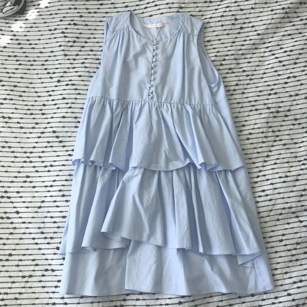 Zara blue pearl dress with pockets
